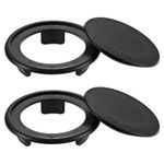 2-Set 3 Inch Plastic Patio Table Umbrella Hole Ring and Cap for Patio [Black]