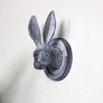 Rustic grey coat wall hook rabbit hare animal utility shabby chic home decor