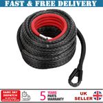 35000lbs Winch Rope 10MM x 30M For Dyneema Hook Synthetic Tow Recovery 30 M long
