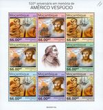 AMERIGO VESPUCCI New World Explorer Ships MNH 8v-Stamp Sheet 1 (2022 Mozambique)