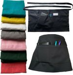Apron Bar Half Size Waist Waiter Waitress Cafe Pub Restaurant with 2 Pockets.