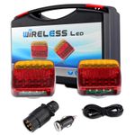 2000mAh Battery 12V Wireless Led Magnetic Recovery Tail Lights Trailer Tractor