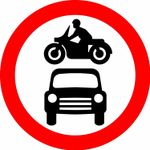 No motor vehicles Road safety sign