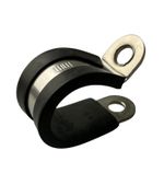 Rubber Lined P Clips 5-70mm Cable Hose Pipe Clamps W1 Zinc W4 Stainless Steel