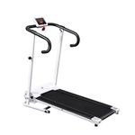 HOMCOM Folding Treadmill 1-10km/h, Compact Home Gym with Safety Stop