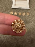 6x Stunning rare Vintage Chanel Buttons Gem 20mm gold faux pearl