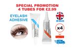 4 Pack False Eyelash Glue Strip Lash 7g Strong Adhesive Waterproof Clear/Dark