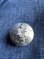 vintage sterling silver teddy bear my first curl box Baby Keepsake