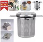 Stainless Steel Mesh Tea Infuser Strainer Metal Loose Leaf Cup Filter With Lid！