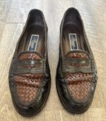 Cole Haan Bragano Loafer Black Brown Leather Weave Shoes Men's 9