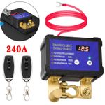 Wireless Dual Remote Car Battery Disconnect Relay Master Kill Cut-off Switch 12V