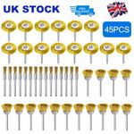45X Wire Brush Brass Coated Wheel Brush Cup Brush Polish for Dremel Rotary Tool