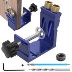 Pocket Hole Jig Kit Adjustable Punch Locator 15° Angle Drill Guide Depth Tool
