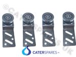 4 X HOT CUPBOARD FRONT ANGLED SLIDING DOOR RUNNER BEARING HANGER WHEEL OFFSET