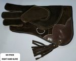 Falconry Right Hand Glove Suede Leather Double Layer 12" (Standard Size Brown)