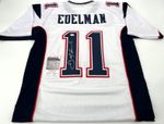 JULIAN EDELMAN NEW ENGLAND PATRIOTS SIGNED WHITE CUSTOM JERSEY JSA WITNESS COA
