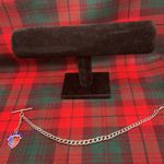 Sterling Silver Graduating Albert Watch Chain, Medal Fob. 44.8 Gms Chain 51
