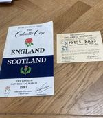 Rugby Programme & Press Match Ticket 1983 ENGLAND V SCOTLAND