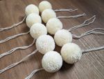 Made To Order  10 X hand made Cream Colour 5cm diameter Acrylic Yarn pom poms 