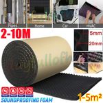 10M Acoustic Foam Roll Wall Panel Tiles Studio Sound Proofing Insulation 20mm UK