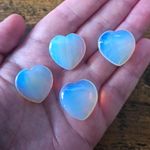 4x Heart Shaped Polished Tumbled Opalite Crystals Gemstones