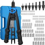 Professional 160PCS Hand Nut Tool M3- M12 Repair Kit Riveter Rivnut Gun Mandrels