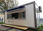 Portable Catering Cabin 20ft x 8ft | White School Kiosk with Roller Shutter + AC