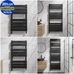 Heated Towel Rail Racks Radiator Bathroom Designer Flat Panel Rad Matt Black