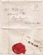 1784 IOW NEWPORT ISLE OF WIGHT 2/LINE PMK LETTER I? EDWARDS   RIDDING WINCHESTER