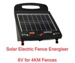 Solar Electric Fence Energiser 6V 4KM (Charger Horse Farm Fencing Stake)