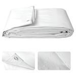 White Heavy Duty Tarpaulin Waterproof Ground Sheet Boat Cover Tarp