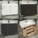 1000mm Freestanding Bathroom Vanity Unit Sink Storage Cabinet Ceramic Basin