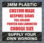Personalised Custom Bespoke Signs Plastic Business Security Parking Warning Sign