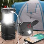 Rechargeable Camping Lantern Solar USB Hand Crank LED Light Outdoor Emergency