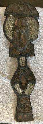 STUNNING WEST AFRICAN KOTA GABON RELIQUARY FIGURE TRIBAL ART WOOD & COPPER
