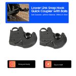 Pair of Cat 1 Tractor Lower link Quick Release Hitch Hooks-Weld On- c/w 2 balls