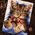 ebulous Latch Hook Rug Kits, DIY Crochet Yarn Cushion for Home Decoration, Latch