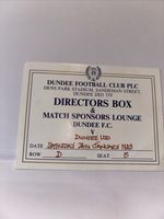 Dundee v Dundee United Directors Box Ticket 28/1/1989 Rare