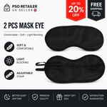 2x Silk Sleep Eye Mask Soft Light Blocking Travel Relax Eyeshade UK