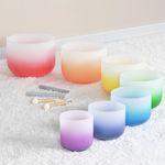 CVNC 7 PCS 6-12 Inch Aria Gradient Design Crystal Singing Bowl Set with Mallet