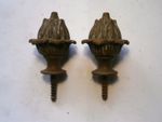 2 small brass bracket clock finials