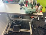 Industrial Mechanical Sewing Machine Head with Table/Stand, Foot Pedal, Green