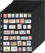 10 Sheets Double-Sided Stamp Album Pages 7 Pockets Collecting Inserts Binder