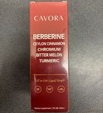 CAVORA Berberine Liquid Drops Ceylon Cinnamon Chromium Turmeric 60mL