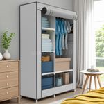 Wardrobe With Hanging Rail Shelving Clothes Storage Large Cupboard Fabric Canvas