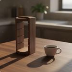 Wooden Coffee Rack with Slots | open Frame, Portafilter Basket Rack, Compact,
