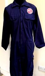 Retro Classic MG Badged Zip Front Navy Boiler Suit Overalls Size M 39-41" Chest