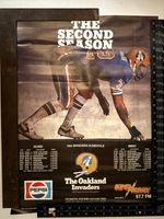 Vtg Poster FOOTBALL OAKLAND INVADERS 2nd Season Schedule  DIVISION CHAMPS 1983