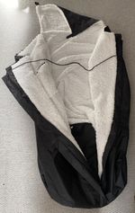 Black With White Fur Lined Wheelchair Cosy,  Two Sided Zip Up With Pull Cord