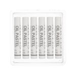 White Oil Pastels, 6Pcs Soft Oil Crayons Creamy Pastels Stick Art